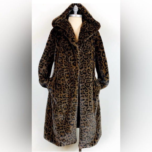 NWT Rebecca Minkoff Faux Fur Leopard Wrap Coat - Picture 9 of 11